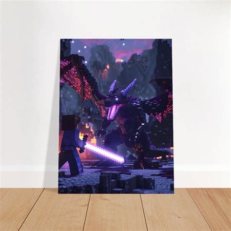 Minecraft Ender Dragon Poster Gamer Decor Minecraft Wall Art Print ...