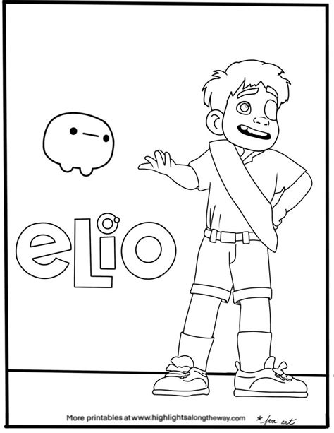 Instant Download Elio Coloring Page