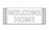 Printable Welcome Home Sign To Color Sketch Coloring Page sketch template