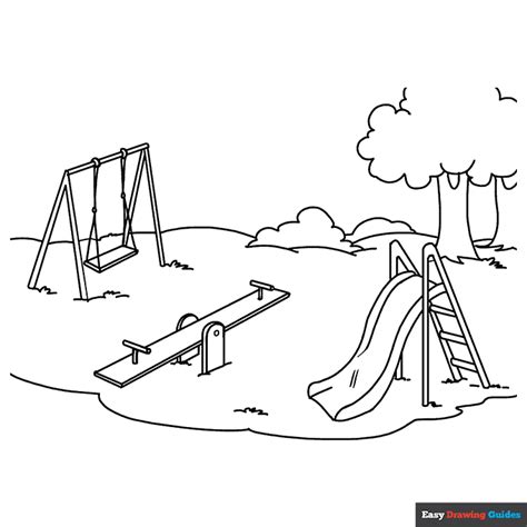 Playground Slide Coloring Page Coloring Pages