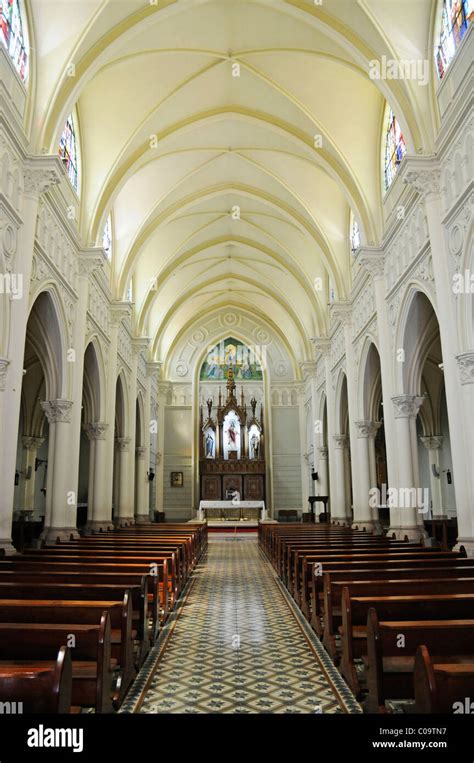 Columns and vaulted ceiling, Antofagasta Cathedral, Antofagasta, Norte Grande region, Northern ...