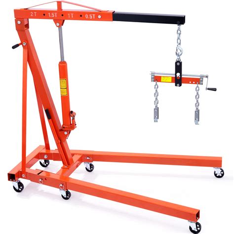 Buy VEVOR Hydraulic Engine Hoist with Lever, 2 Ton/4400 LBS Heavy-Duty ...