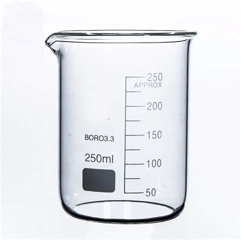 250ml Low Form Beaker Chemistry Laboratory Borosilicate Glass ...