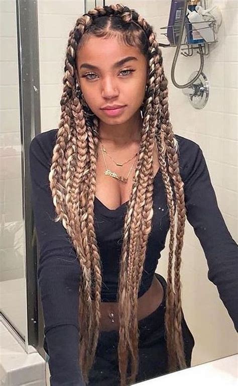 16+ Long Big Braids Hairstyles - Inspired Beauty | Box braids ...