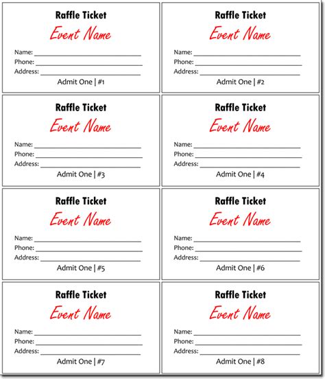 20+ Free Raffle Ticket Templates with Automate Ticket Numbering | Raffle tickets template ...