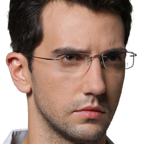 FREE SHIPPING Rigo rimless eyeglasses frame ultra light glasses myopia Men rimless glasses b ...