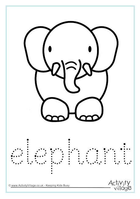 Elephant Word Tracing | Business for kids, Keeping kids busy, Elephant