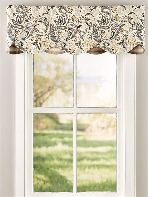 Emerson Paisley Lined Rod Pocket Layered Valance | Valances for living room, Valance window ...