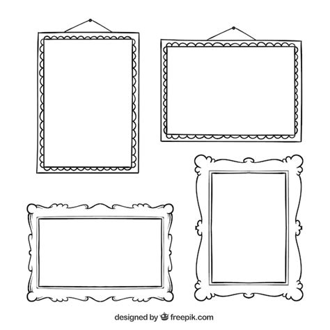 Free Vector | Set of hand drawn photo frames