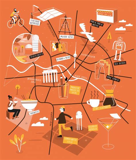 Illustrated map of Berlin by Tom Woolley Travel Infographic, Infographic Poster, Infographics ...