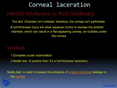 Corneal laceration - Introduction to Ophthalmology - Lecture Slides ...