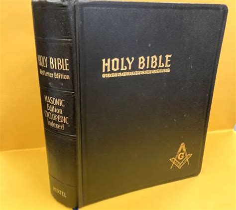 MASONIC HOLY BIBLE-RED Letter Cyclopedic Indexed-1951-Hertel-Pristine-Blank-Neat $89.95 - PicClick