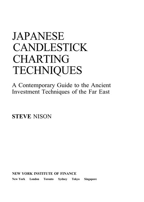 Book - Japanese Candlestick Charting Techniques, Steve Nison, 1991