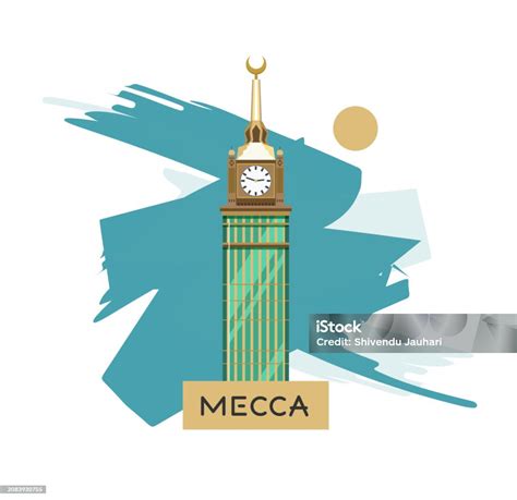 The Clock Towers Formally Abraj Al Bait Mecca Saudi Arabia Stock Illustration Stock Illustration ...