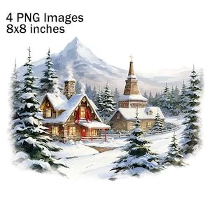 Winter Illustration Snow Sublimation Winter Scene Winter - Etsy