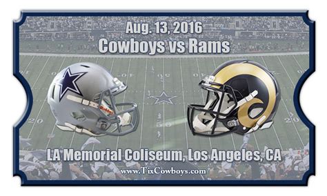 Dallas Cowboys vs Los Angeles Rams Preseason Football Tickets | Aug. 13 ...