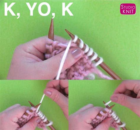 How to Knit a Yarn Over Increase Stitch - Studio Knit