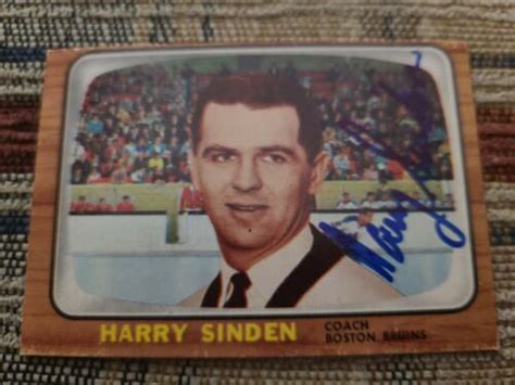 1966 1967 TOPPS HARRY SINDEN # 31 NHL HOCKEY AUTOGRAPH CARD SIGNED RARE ...