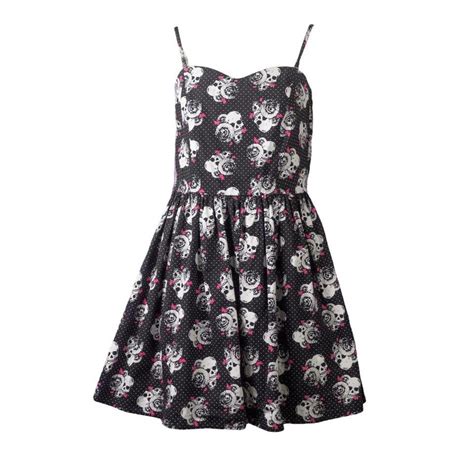 00s emo scene kid skull print dress by Hot Topic.... - Depop