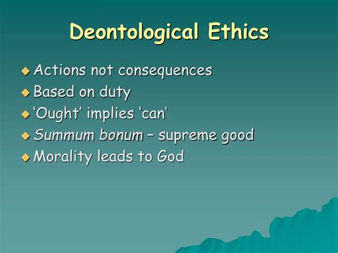 Deontological Ethics