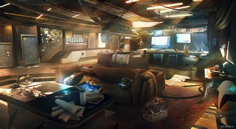 All I need is a computer and a bed | Cyberpunk interior, Cyberpunk apartment, Cyberpunk