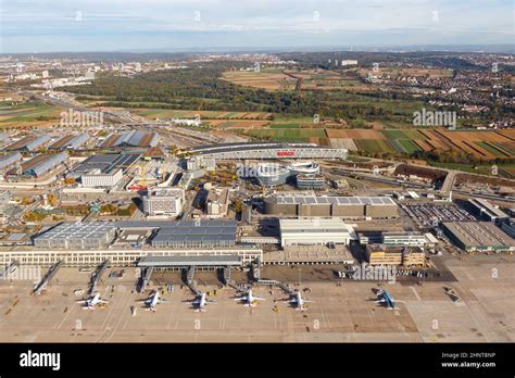 Terminal Stuttgart STR Airport in Germany aerial photo Stock Photo - Alamy