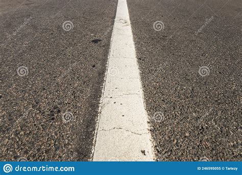 Asphalt Road with Single Solid White Line Road Marking Stock Image - Image of drive, urban ...