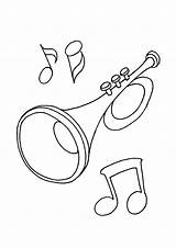 Trumpet Coloring Page  Free Instruments Pages CEA sketch template