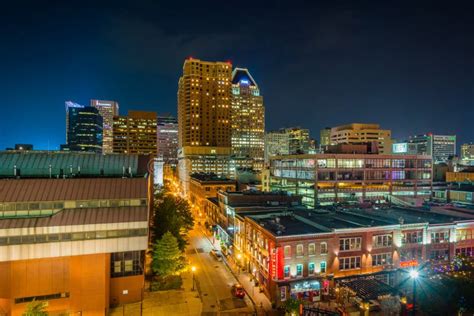 View of Downtown Baltimore at Night, in Maryland Editorial Stock Photo - Image of night ...