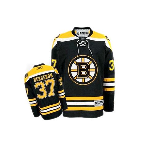 Patrice Bergeron Home Authentic Jersey - Black Reebok Bruins Jersey