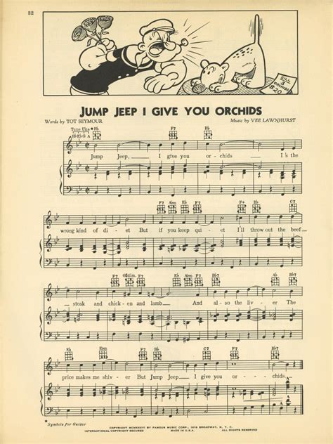 POPEYE SONG FOLIO: 24 COMPLETE AND ORIGINAL SONGS AND CARTOONS ...