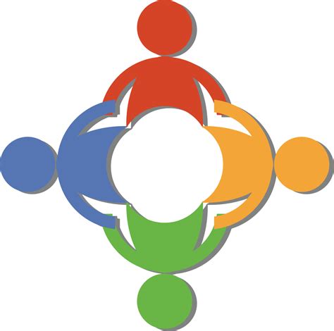 Free Teamwork Clip Art Of A Circle Of Diverse People Holding Hands