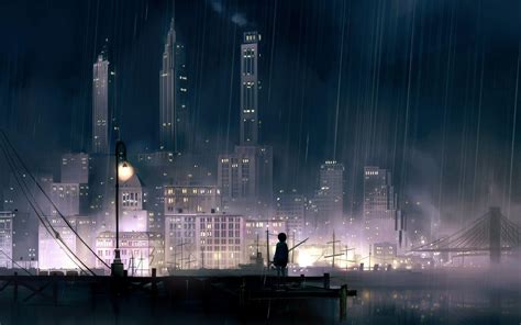 Rainy City Anime Wallpapers - Top Free Rainy City Anime Backgrounds - WallpaperAccess