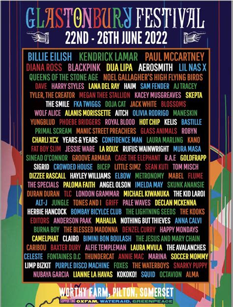 Glastonbury 2022 Lineup