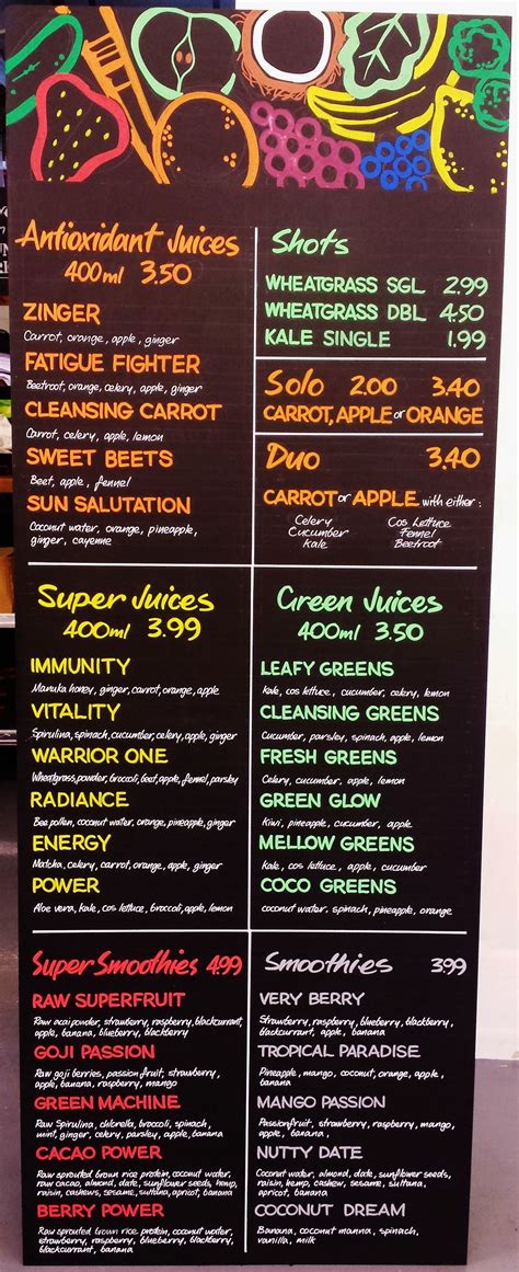 New Juice Menu Board #freehand #signwriting #signage #poscapen # ...