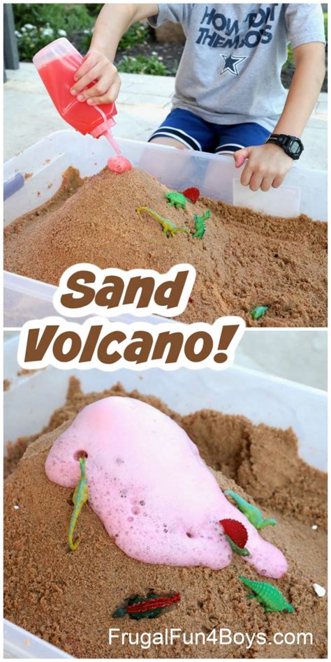 Sand Volcano Science Experiment - Frugal Fun For Boys and Girls | Volcano science experiment ...