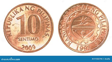 10 Philippine sentimo coin stock photo. Image of metal - 91502796