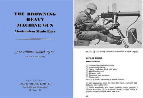 Browning 1942 Heavy Machine Gun M1917- Mechanism Made Easy- Manual ...