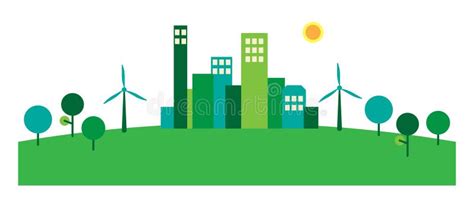 Green Sustainable City. Vector Illustration Stock Vector - Illustration ...