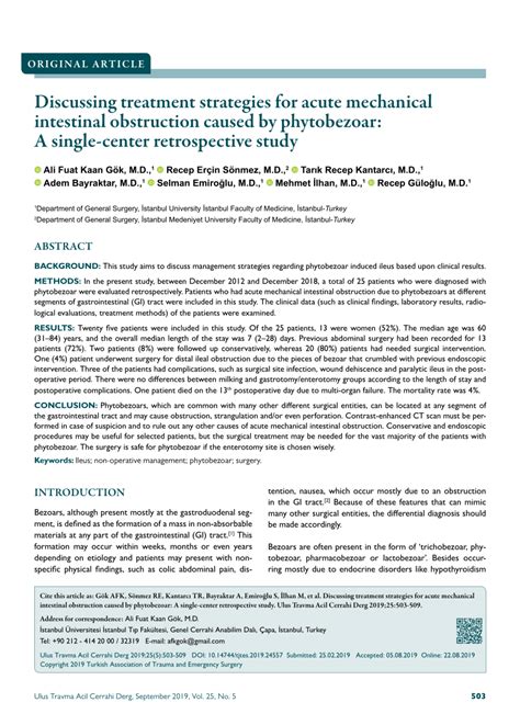 (PDF) Discussing treatment strategies for acute mechanical intestinal obstruction caused by ...