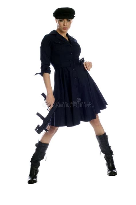 Model with Machine Gun stock photo. Image of haired, attraction - 4601564