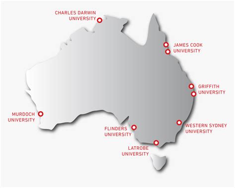 Australian University Map, HD Png Download - kindpng