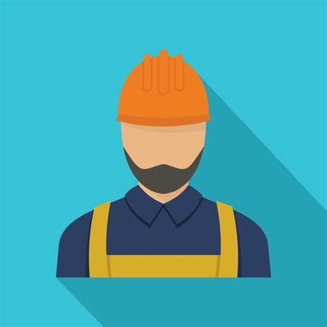 Worker icon, flat style 14428206 Vector Art at Vecteezy