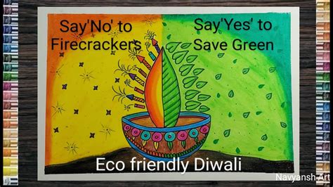 Eco friendly Diwali poster drawing l Say No to crackers drawing l ...