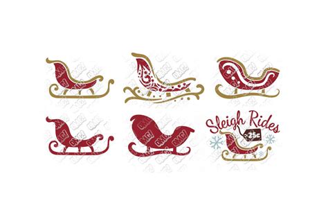 Santa Sleigh SVG Bundle in SVG/DXF/EPS/JPG/PNG • OhMyCuttables