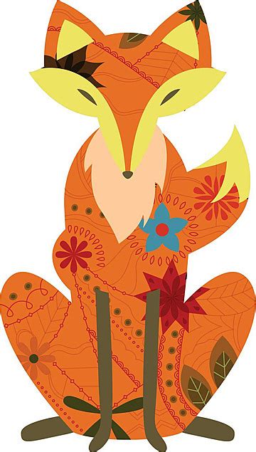 Retro Fox Painted Forest Blue Vector, Painted, Forest, Blue PNG and Vector with Transparent ...