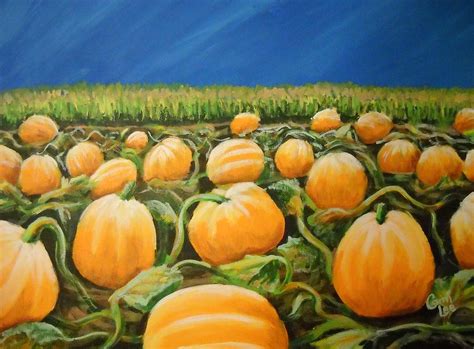 Pumpkin Patch Painting by Cami Lee