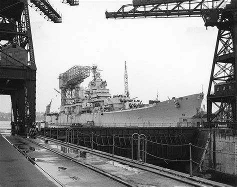 USS Baltimore (CA-68) being reactivated at the Puget Sound Naval ...