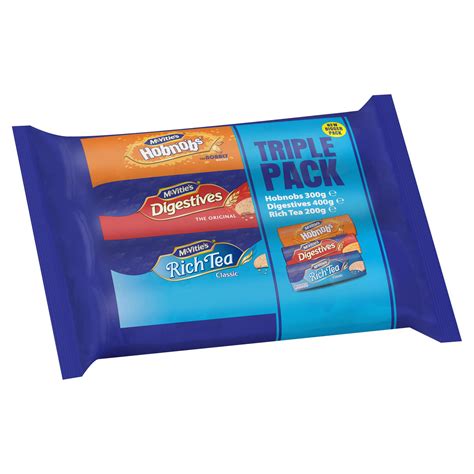 McVitie's Digestives, Rich Tea & Hobnobs Biscuits Triple Pack 900g | Multipack Biscuits ...