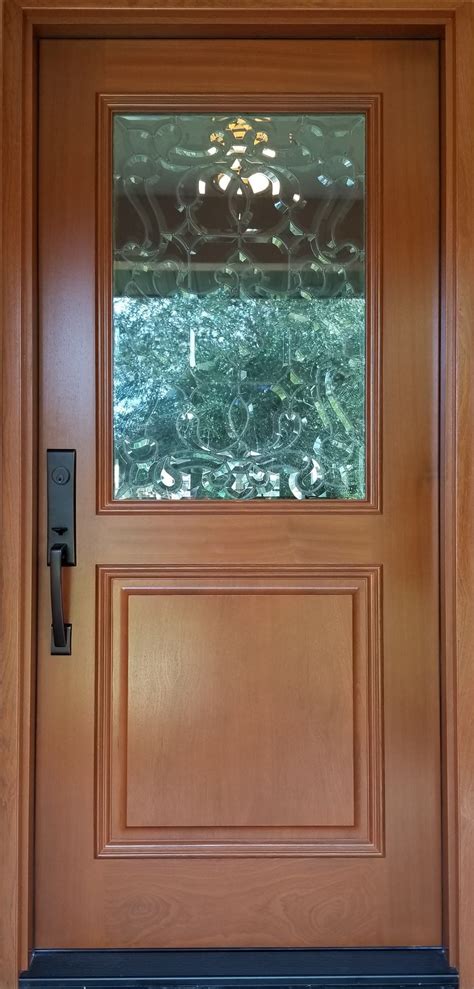 Sapele Entry Door w/ Impact Rated Glass and Customer Supplied Antique ...